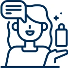 Person recommending a product