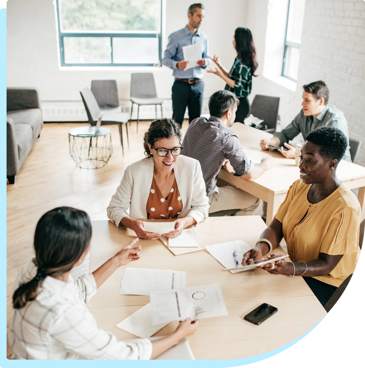 Business meeting with diverse professionals